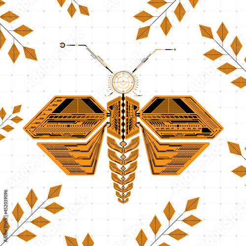 FuturisticButterfly abstract technology background. 