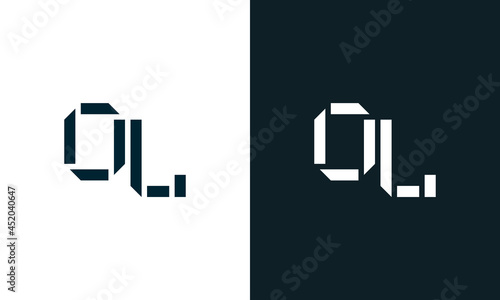 Creative minimal abstract letter OL logo.
