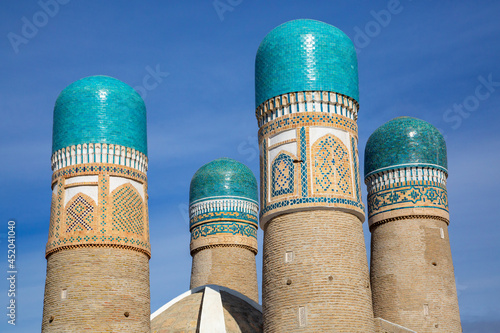 Ancient Islamic theological school known as Chor Minor Madrasa or Madrasa of Khalif Niyazkul in Bukhara, Uzbekistan photo