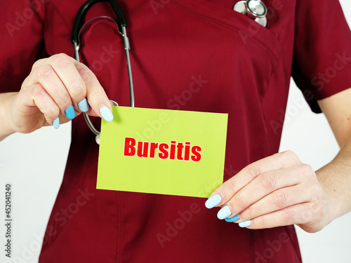 Healthcare concept meaning Bursitis with inscription on the page. photo