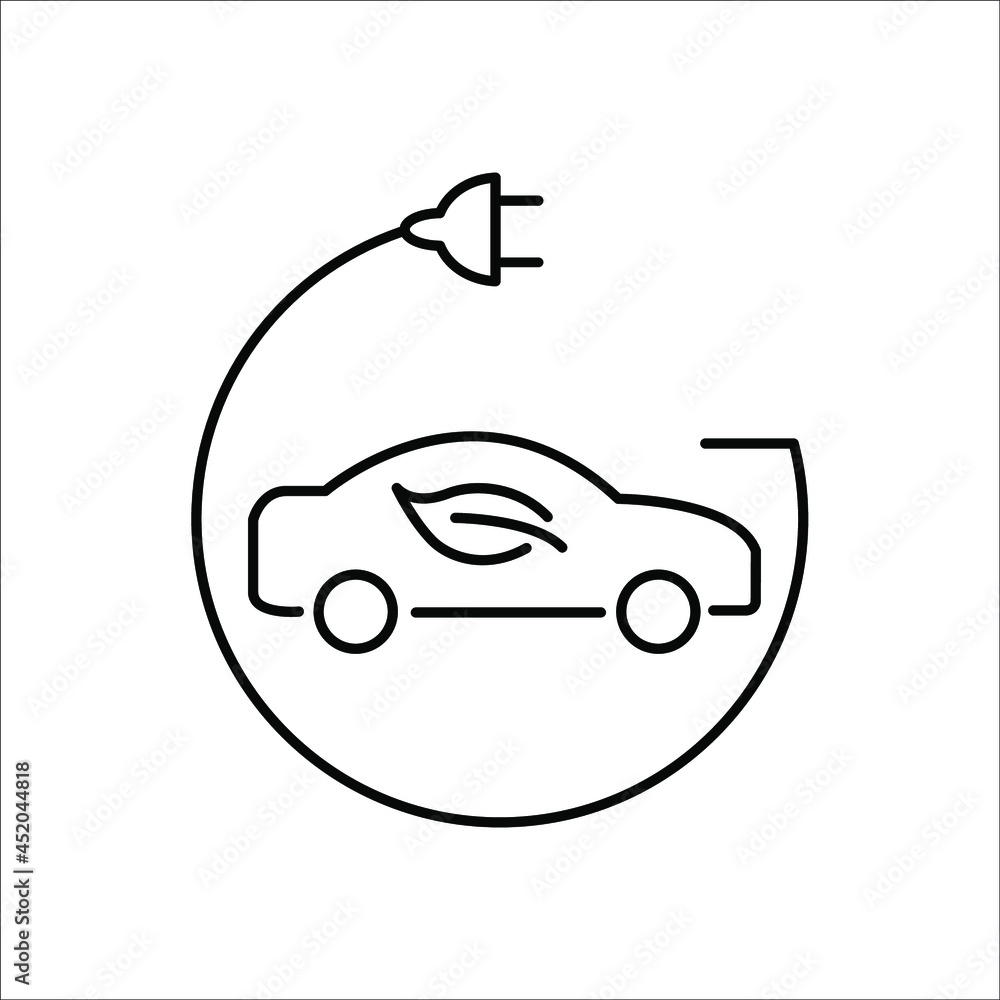 Eco friendly auto or electric vehicle icons symbol vector elements for infographic web Eco friendly auto or electric vehicle icons symbol vector elements for infographic web
