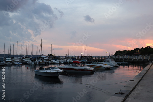 marina at sunset