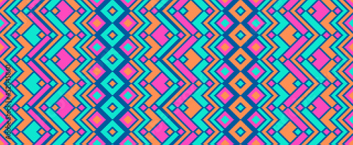 Asymmetric rhombus traditional motifs vector geometric pattern.