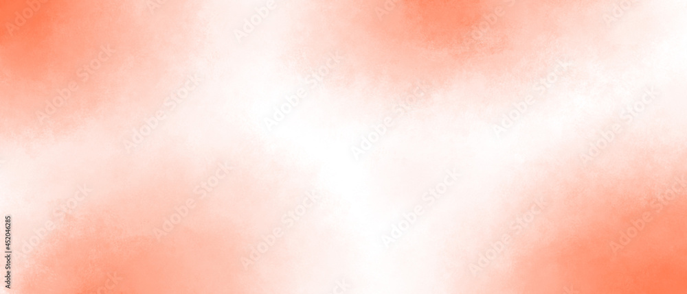 watercolor orange pink background with transitions to white. A template for a wedding invitation or a postcard. pastel pink streaks