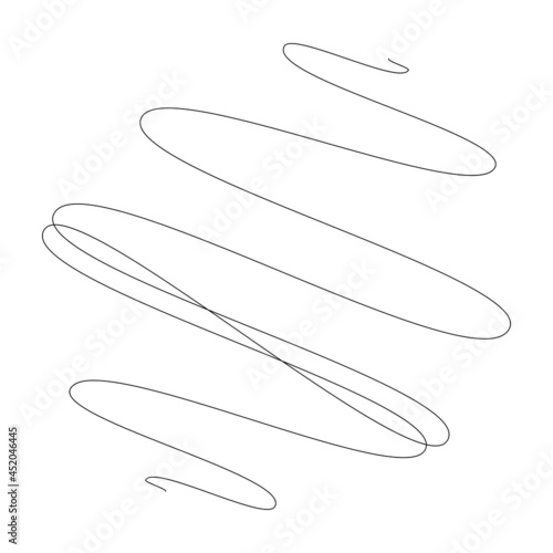 Random curly, tangle, twine lines. Doddle, sketchy, sketch rounded lines