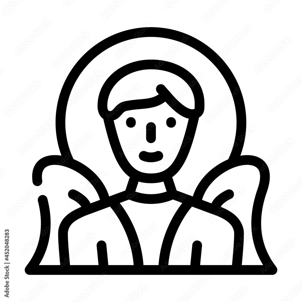 angel fantasy character line icon vector. angel fantasy character sign. isolated contour symbol black illustration angel fantasy character line icon vector. angel fantasy character sign. isolated contour symbol black illustration