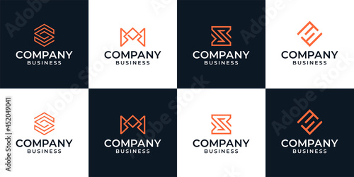 Creative business logo collection, corporate initial logo design inspiration template