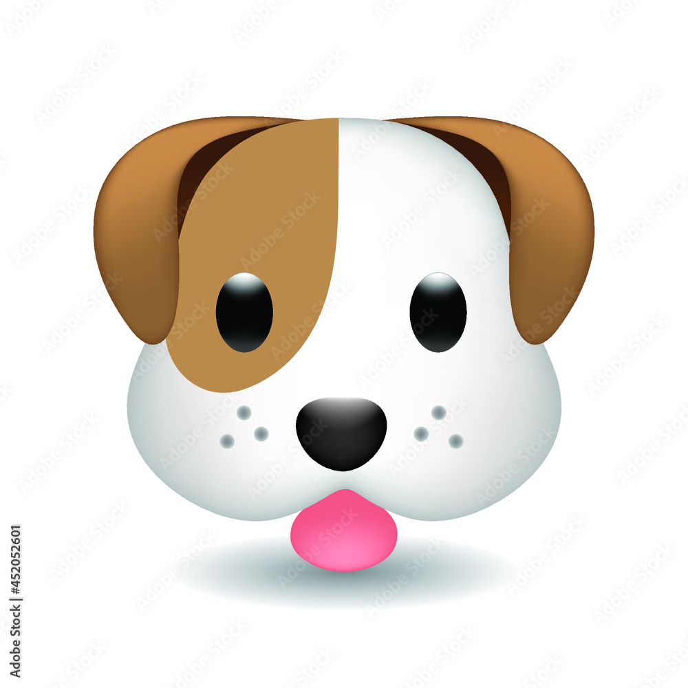 Dog Home Farm Animals Emoji Illustration Face Vector Design Art. Flat ...