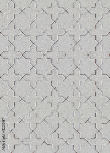 Interlocking concrete paver tiles   seamless repeatable all sides  ready for 3D maping texture. Star patern design paver tile.