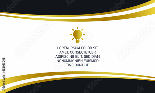Modern Black and Gold Presentation Background With Curved Shapes