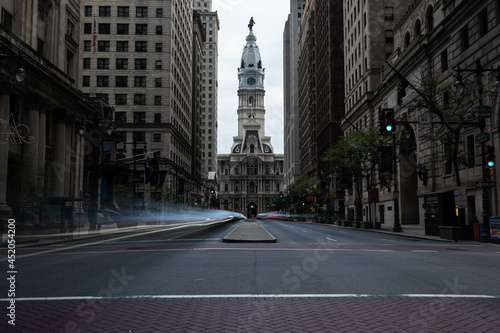 Long Exposure Portrait of Town Square in Philadelphia