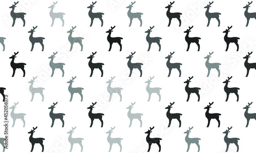 Black and White Deer Seamless Pattern Background