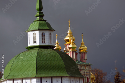 View of the Trinity Sergius Lavra. Poopular touristic landmark, UNESCO World Heritage Site.	 photo