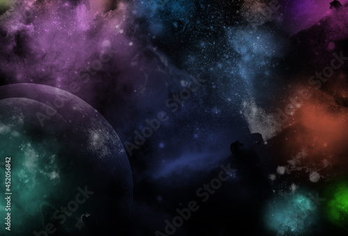 Fototapeta Naklejka Na Ścianę i Meble -  abstract colorful space stars and galaxy background bg wallpaper