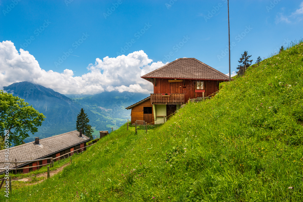 View on Swiss village near Lucerne, Switzerland.