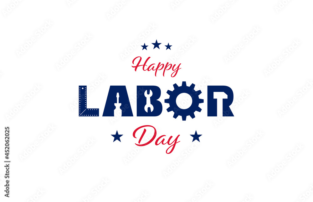 Happy USA Labor Day background illustration. Vector EPS10. - obrazy, fototapety, plakaty 