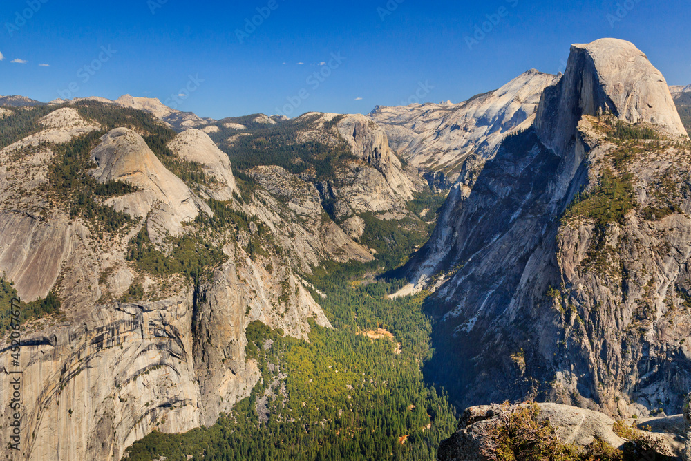 Half Dome and valley in Yosemite National Park, California, USA