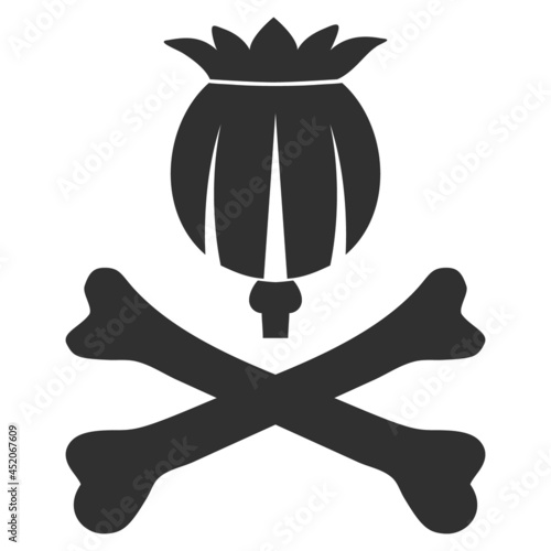 Mortal opium icon with flat style. Isolated vector mortal opium icon image on a white background.