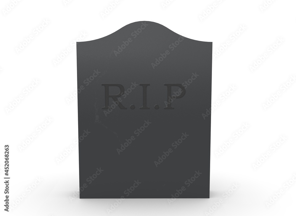 tombstone on a white background 3d-rendering