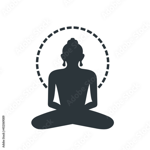 buddha illustration, buddha icon, vector art.
