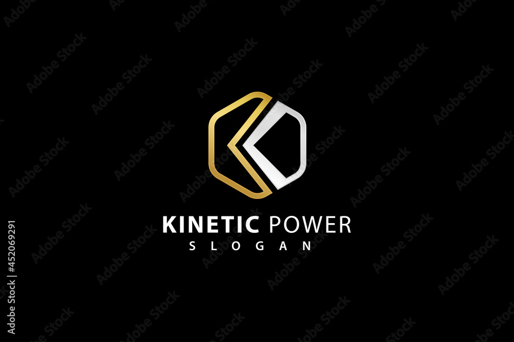 Letter K creative 3d golden color hexagonal technological modern business logo Letter K creative 3d golden color hexagonal technological modern business logo