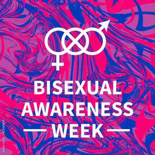 Bisexual Awareness Week typography poster. LGBT community event celebrate on September. Vector template for banner, sign, logo design, card