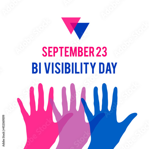 Bisexuality Day or Bi Visibility Day typography poster. LGBT community event celebrate on September 23. Vector template for banners, signs, logo design, card