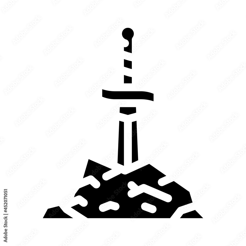 sword fairy tale glyph icon vector. sword fairy tale sign. isolated contour symbol black illustration sword fairy tale glyph icon vector. sword fairy tale sign. isolated contour symbol black illustration