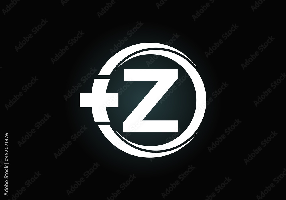 Initial Z monogram alphabet in a circle with cross plus. Medical logo. Logo for pharmacy, clinic, medical or healthcare business, and company identity Initial Z monogram alphabet in a circle with cross plus. Medical logo. Logo for pharmacy, clinic, medical or healthcare business, and company identity
