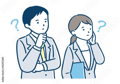 考えている男女／ビジネスパーソン