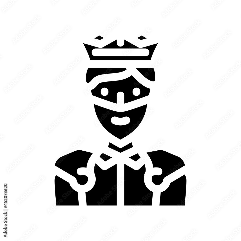 king fantasy character glyph icon vector. king fantasy character sign. isolated contour symbol black illustration