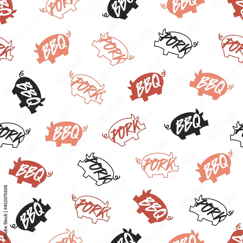 Fun Delicious Pork Barbecue Party Vector Graphic Seamless Pattern Fun Delicious Pork Barbecue Party Vector Graphic Seamless Pattern