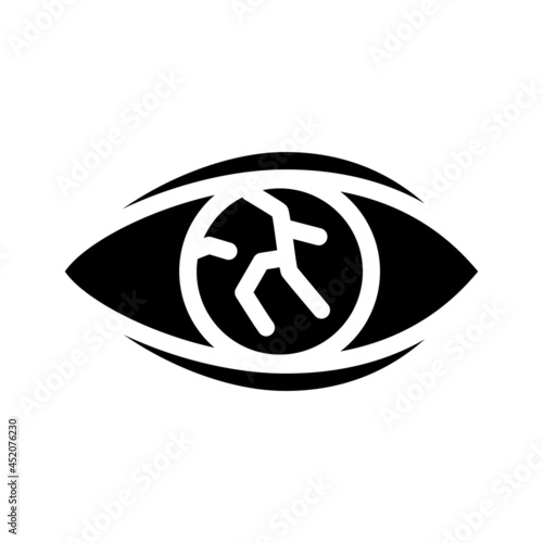 lens injury ophthalmology glyph icon vector. lens injury ophthalmology sign. isolated contour symbol black illustration