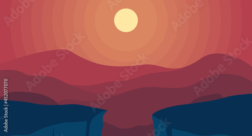 red landscape scenery hill gradient background 