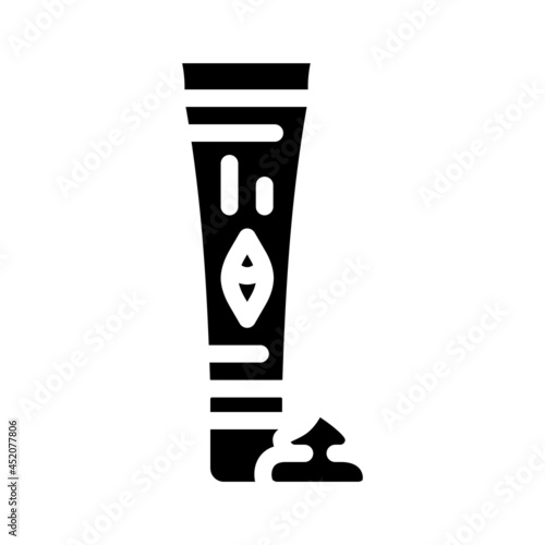 ointment cream ophthalmology glyph icon vector. ointment cream ophthalmology sign. isolated contour symbol black illustration