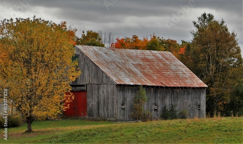old barn in autumn
