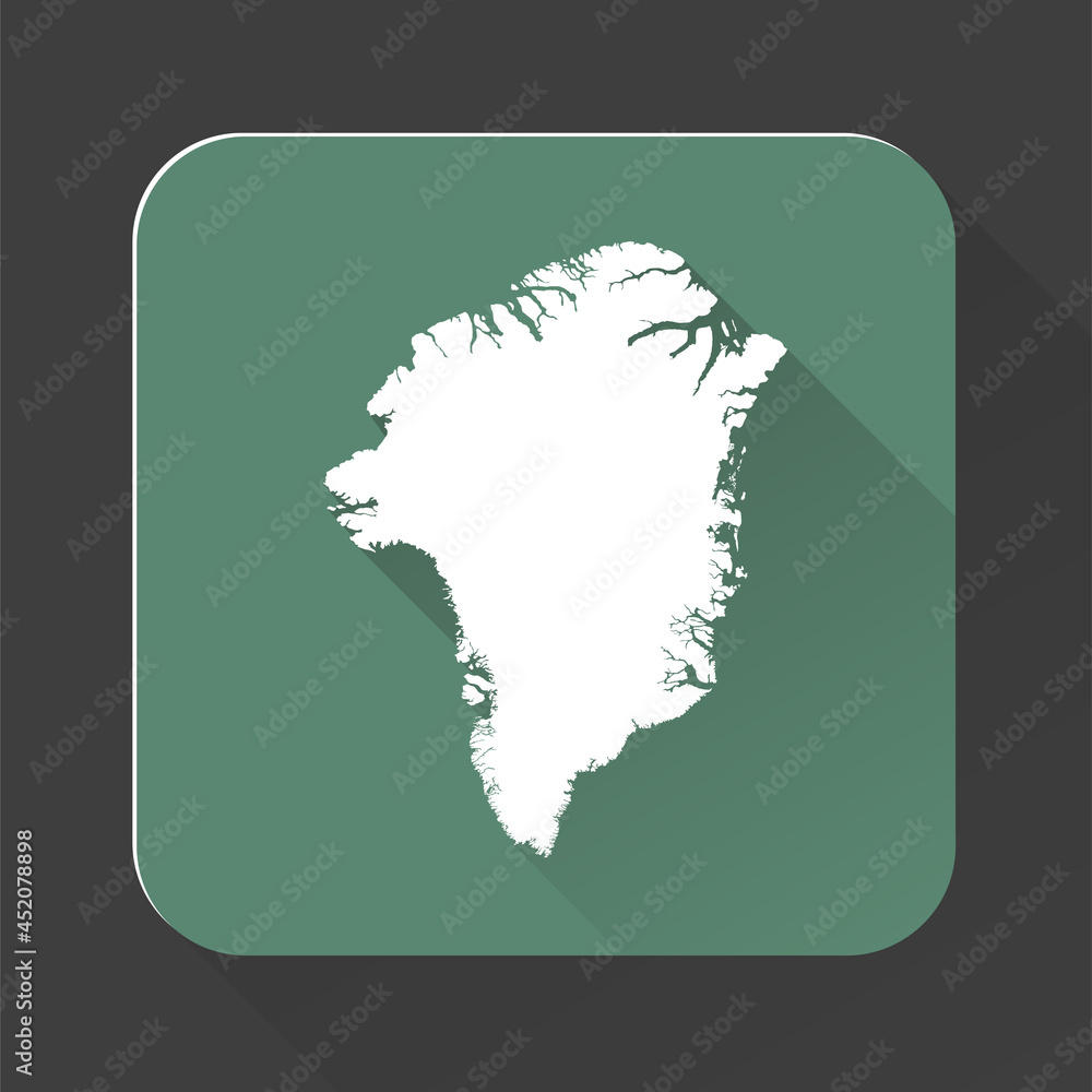 Greenland map with borders isolated on background