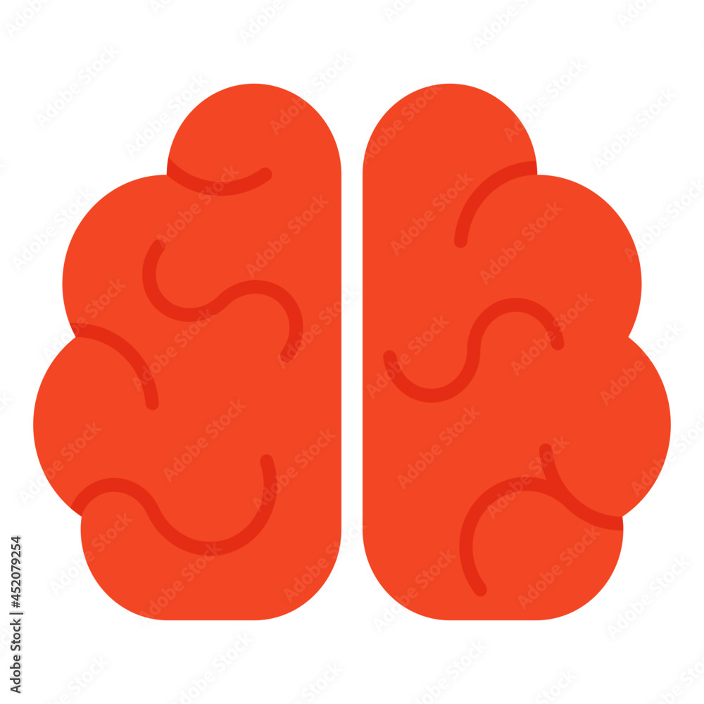 An icon design of brain in flat style, human main organ An icon design of brain in flat style, human main organ