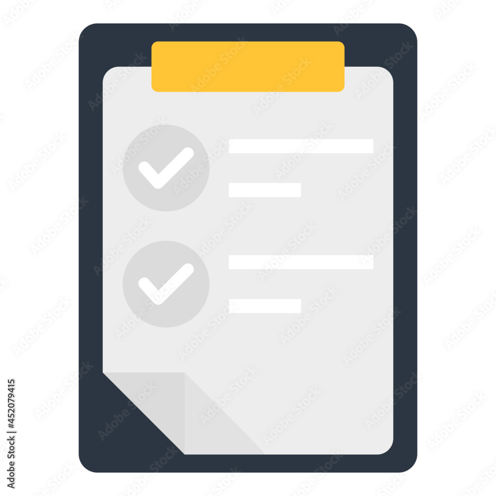 An icon design of worksheet in flat style An icon design of worksheet in flat style