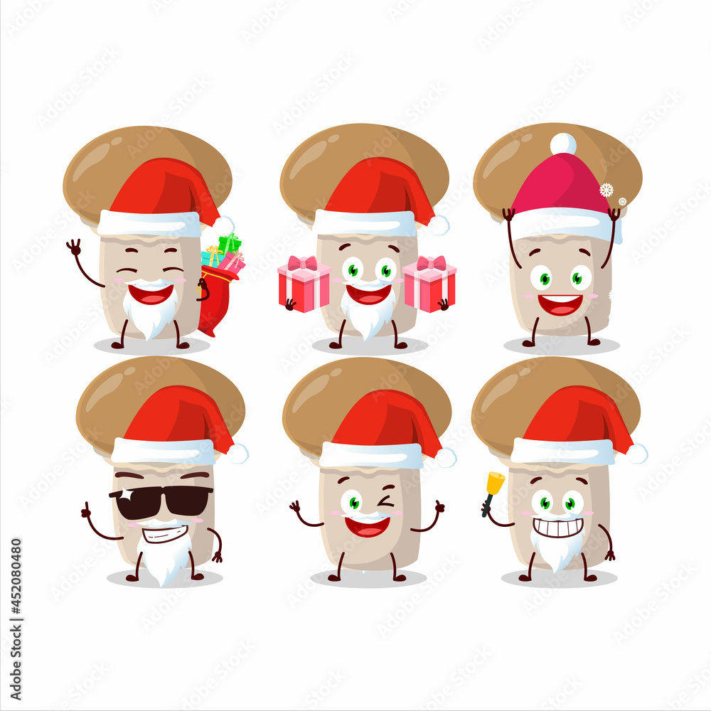 Santa Claus emoticons with champignon cartoon character