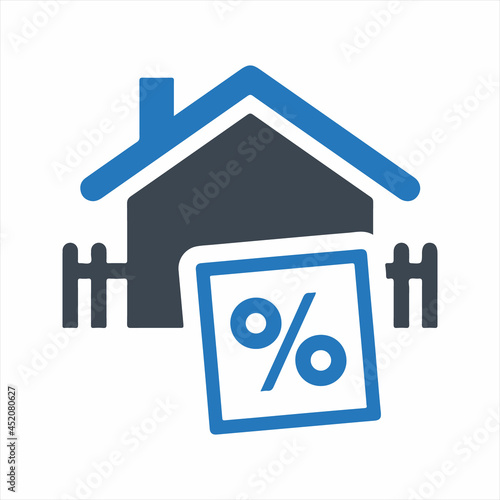 Home loan icon. Vector and glyph