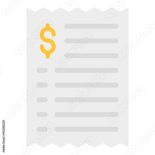 Folded paper, concept of receipt icon
