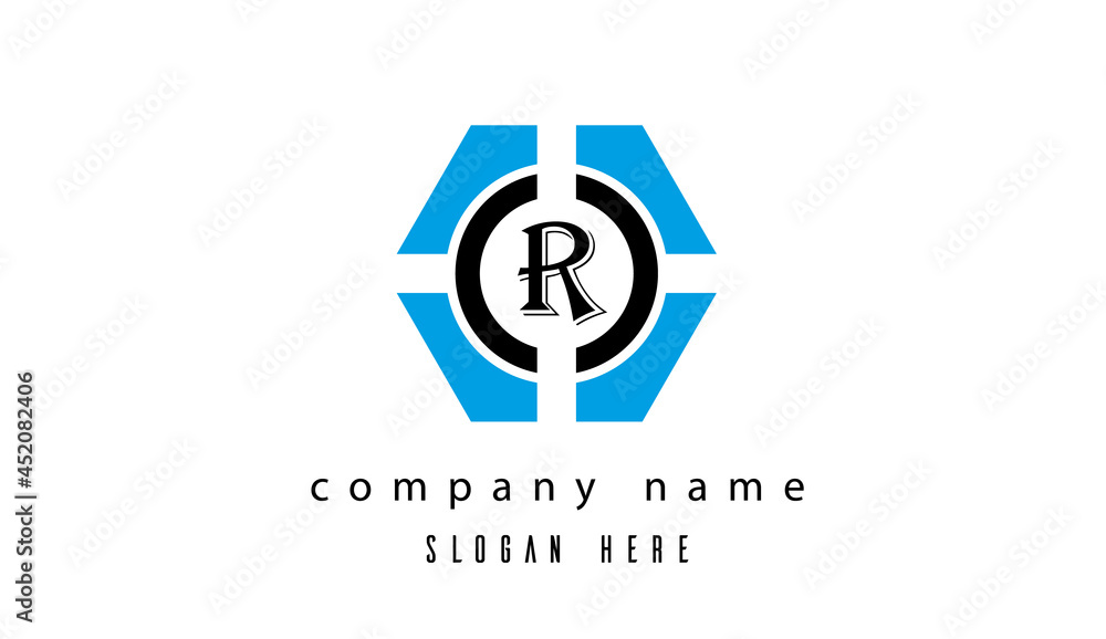 R creative polygon single latter design R creative polygon single latter design