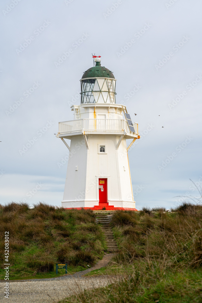Close up of Waipapa lighthouse in the Catlins New Zealand