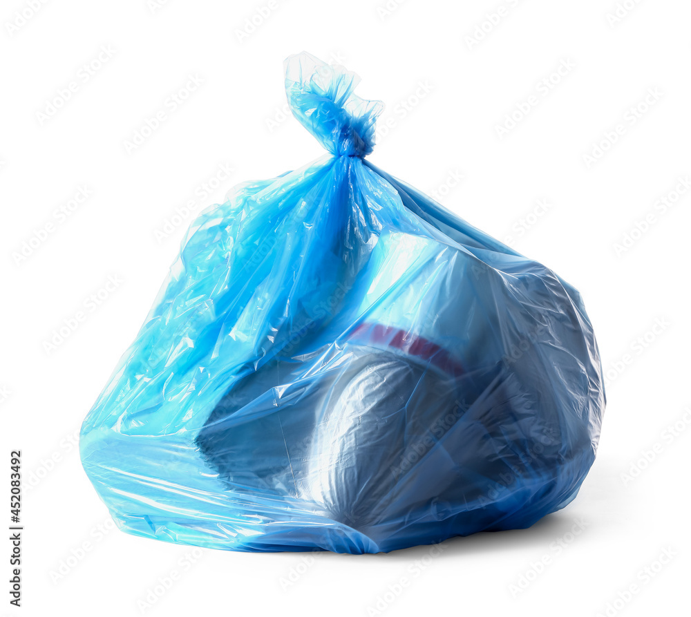 Bag with garbage on white background Bag with garbage on white background