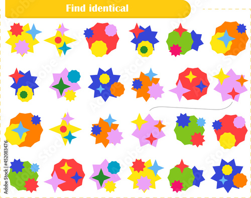  Logic puzzle game for children and adults. Find identical circles and connect them with a line. Development of attention  thinking and memory