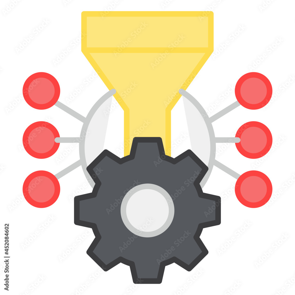 A creative design icon of funnel management A creative design icon of funnel management