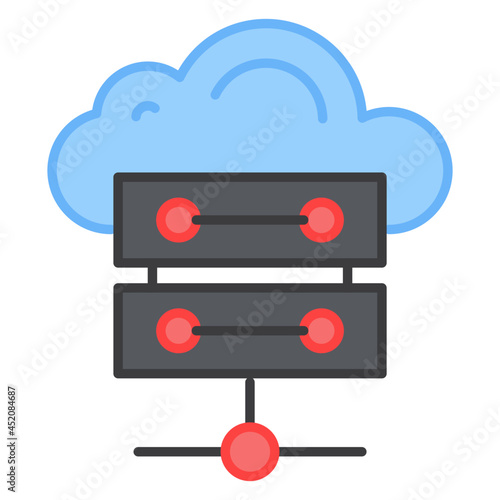 A modern design icon of cloud server