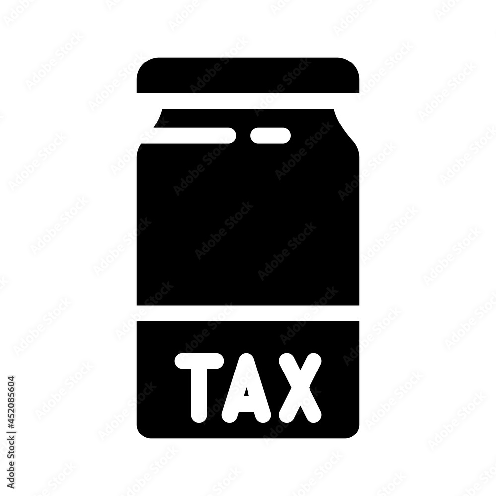deposit tax glyph icon vector. deposit tax sign. isolated contour symbol black illustration deposit tax glyph icon vector. deposit tax sign. isolated contour symbol black illustration