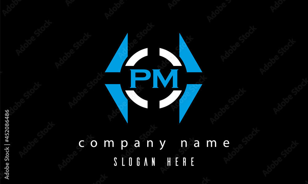 Fototapeta premium PM creative game logo vector